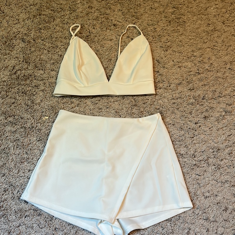 White Skort